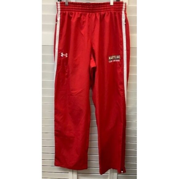 Under Armour Maryland Club Swimming Red Athletic Pants LG - Picture 1 of 5